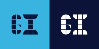 Fayans şekilli mide logosu tasarımı. Ticari veya marka için uygun minimalist ve modern vektör illüstrasyon tasarımı