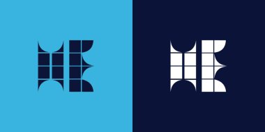 Fayans şekilli logo tasarımı. Ticari veya marka için uygun minimalist ve modern vektör illüstrasyon tasarımı