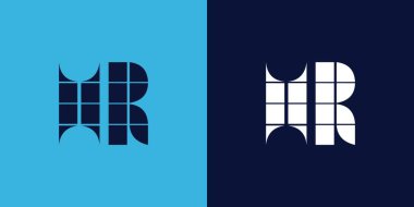 Fayans şekilli insan kaynakları logosu tasarımı. Ticari veya marka için uygun minimalist ve modern vektör illüstrasyon tasarımı