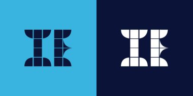 Fayans şekilli logo tasarımı. Ticari veya marka için uygun minimalist ve modern vektör illüstrasyon tasarımı