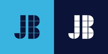 Fayans şekilli JB logo tasarımı. Ticari veya marka için uygun minimalist ve modern vektör illüstrasyon tasarımı