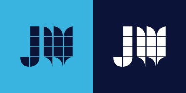 Fayans şekilli JW logo tasarımı. Ticari veya marka için uygun minimalist ve modern vektör illüstrasyon tasarımı