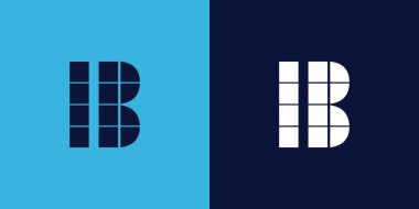 Fayans şekilli LB logo tasarımı. Ticari veya marka için uygun minimalist ve modern vektör illüstrasyon tasarımı