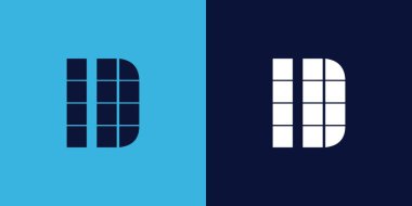 Kiremit şekilli LD logo tasarımı. Ticari veya marka için uygun minimalist ve modern vektör illüstrasyon tasarımı