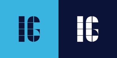 Fayans şekilli LG logo tasarımı. Ticari veya marka için uygun minimalist ve modern vektör illüstrasyon tasarımı