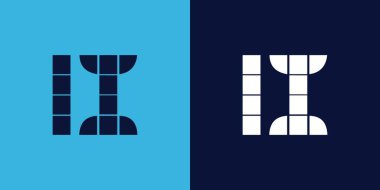 Fayans şekilli LI logo tasarımı. Ticari veya marka için uygun minimalist ve modern vektör illüstrasyon tasarımı