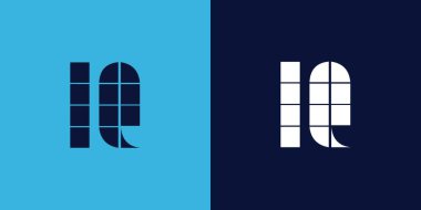 Fayans şekilli LQ logo tasarımı. Ticari veya marka için uygun minimalist ve modern vektör illüstrasyon tasarımı