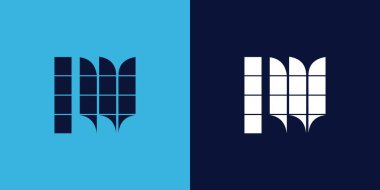 Fayans şekilli LW logo tasarımı. Ticari veya marka için uygun minimalist ve modern vektör illüstrasyon tasarımı