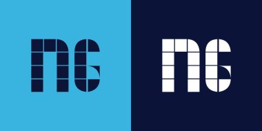 Fayans şekilli NG logo tasarımı. Ticari veya marka için uygun minimalist ve modern vektör illüstrasyon tasarımı