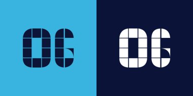 Fayans şekilli OG logo tasarımı. Ticari veya marka için uygun minimalist ve modern vektör illüstrasyon tasarımı