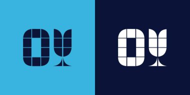 Fayans şekilli OY logo tasarımı. Ticari veya marka için uygun minimalist ve modern vektör illüstrasyon tasarımı