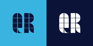 Fayans şekilli QR logo tasarımı. Ticari veya marka için uygun minimalist ve modern vektör illüstrasyon tasarımı