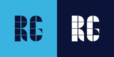 Fayans şekilli RG logo tasarımı. Ticari veya marka için uygun minimalist ve modern vektör illüstrasyon tasarımı