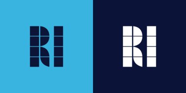 Fayans şekilli RL logo tasarımı. Ticari veya marka için uygun minimalist ve modern vektör illüstrasyon tasarımı