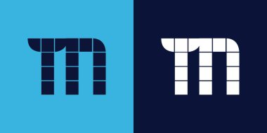 Fayans şekilli TN logo tasarımı. Ticari veya marka için uygun minimalist ve modern vektör illüstrasyon tasarımı