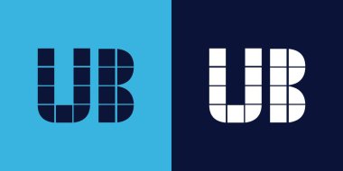 Fayans şekilli UB logo tasarımı. Ticari veya marka için uygun minimalist ve modern vektör illüstrasyon tasarımı