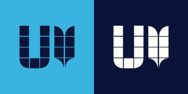 Fayans şekilli UV logo tasarımı. Ticari veya marka için uygun minimalist ve modern vektör illüstrasyon tasarımı