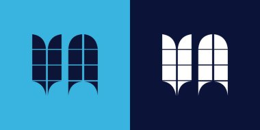 Fayans şekilli VA logo tasarımı. Ticari veya marka için uygun minimalist ve modern vektör illüstrasyon tasarımı