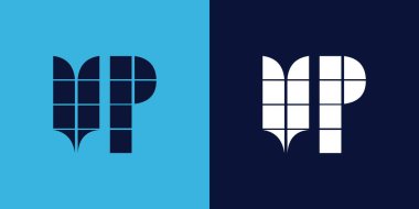 Fayans şekilli başkan yardımcısı logosu tasarımı. Ticari veya marka için uygun minimalist ve modern vektör illüstrasyon tasarımı