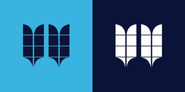 Fayans şekilli VV logo tasarımı. Ticari veya marka için uygun minimalist ve modern vektör illüstrasyon tasarımı