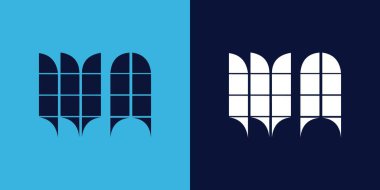 Fayans şekilli WA logo tasarımı. Ticari veya marka için uygun minimalist ve modern vektör illüstrasyon tasarımı