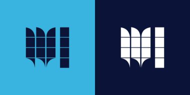 Fayans şekilli WL logo tasarımı. Ticari veya marka için uygun minimalist ve modern vektör illüstrasyon tasarımı