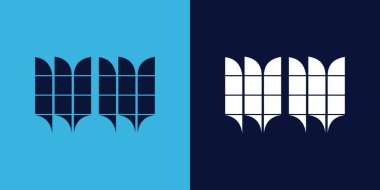 Fayans şekilli WW logo tasarımı. Ticari veya marka için uygun minimalist ve modern vektör illüstrasyon tasarımı