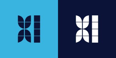 Fayans şekilli XL logo tasarımı. Ticari veya marka için uygun minimalist ve modern vektör illüstrasyon tasarımı