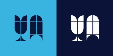 Fayans şekilli bir logo tasarımı. Ticari veya marka için uygun minimalist ve modern vektör illüstrasyon tasarımı