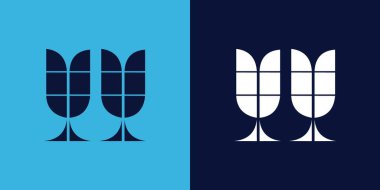 Fayans şekilli YY logo tasarımı. Ticari veya marka için uygun minimalist ve modern vektör illüstrasyon tasarımı