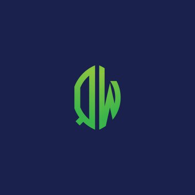 Eko yaprak şekilli QW başlangıç harfleri. Hangi şirket ya da markanın başlattığı bu başlangıç için uygun olacaktır..