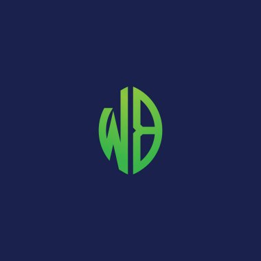 Eko yaprak şekilli WB başlangıç harfleri. Hangi şirket ya da markanın başlattığı bu başlangıç için uygun olacaktır..