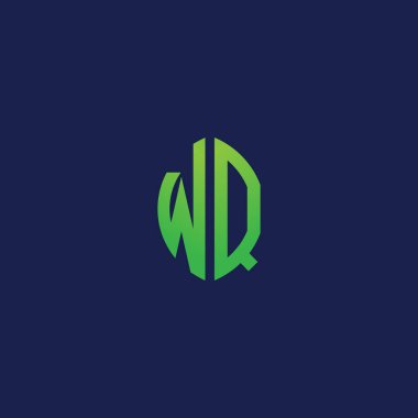 Eko yaprak şekilli WQ başlangıç harfleri. Hangi şirket ya da markanın bu harfleri başlatacağı uygun olacaktır..