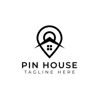 Yaratıcı minimal pin evi logo tasarım şablonu