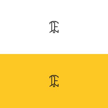 TE Ev ve İnşaat logosu. Hangi şirketin adı veya markası için uygun olacaktır.