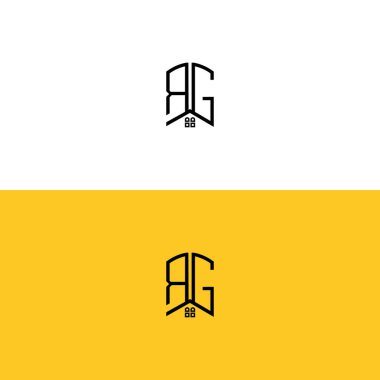 Yaratıcı başlangıç harfleri RG Home and Construction logosu. Hangi şirket adı veya markası için uygun olacaktır
