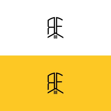 Yaratıcı başlangıç harfleri RF Home and Construction logosu. Hangi şirket adı veya markası için uygun olacaktır