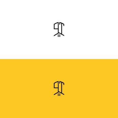 Yaratıcı ilk harfler PT Home and Construction logosu. Hangi şirket adı veya markası için uygun olacaktır