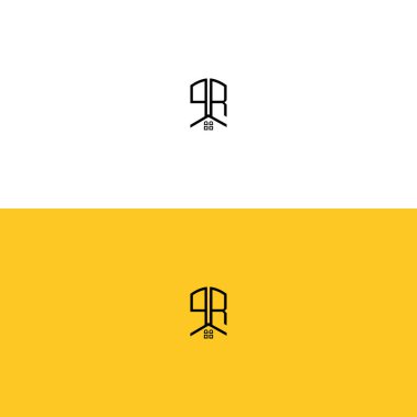 Yaratıcı ilk harfler PR Home and Construction logosu. Hangi şirket adı veya markası için uygun olacaktır