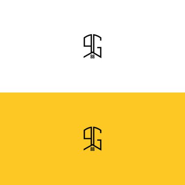 Yaratıcı ilk harfler PG Home and Construction logosu. Hangi şirket adı veya markası için uygun olacaktır
