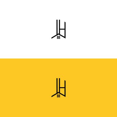 Ev ya da gayrimenkul için LH logosu. Bu logoda harfler ve çatı var. Bu başlangıç için hangi şirket veya markanın adı uygun olacaktır.