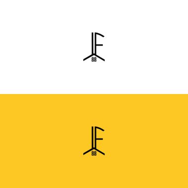 Ev ya da emlak için LF logosu. Bu logoda harfler ve çatı var. Bu başlangıç için hangi şirket veya markanın adı uygun olacaktır.