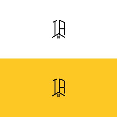 Ev ya da gayrimenkul için IR logosu. Bu logoda harfler ve çatı var. Bu başlangıç için hangi şirket veya markanın adı uygun olacaktır.