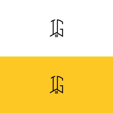 Ev ya da gayrimenkul için IG logosu. Bu logoda harfler ve çatı var. Bu başlangıç için hangi şirket veya markanın adı uygun olacaktır.