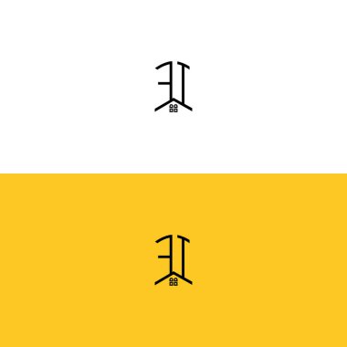 Yaratıcı başlangıç harfleri FI Home and Construction logosu. Hangi şirket adı veya markası için uygun olacaktır