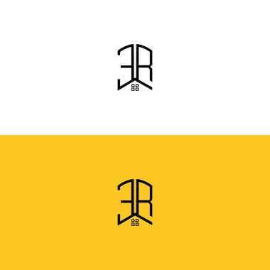 Yaratıcı ilk harfler ER Home and Construction logosu. Hangi şirket adı veya markası için uygun olacaktır.