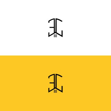 Yaratıcı ilk harfler EC Home and Construction logosu. Hangi şirket adı veya markası için uygun olacak