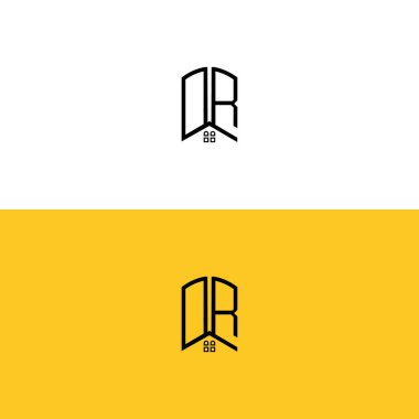 Yaratıcı başlangıç harfleri DR Home and Construction logosu. Hangi şirket adı veya markası için uygun olacaktır