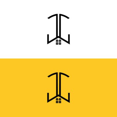 Yaratıcı başlangıç harfleri CC Home and Construction logosu. Hangi şirket ya da markanın bu girişleri başlatacağı uygun olacaktır..