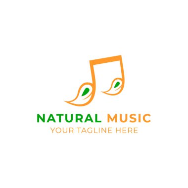Yaratıcı düz doğal müzik logosu tasarım şablonu